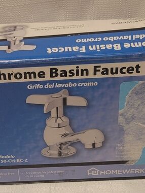 Homewerks New Chrome Basin Faucet - Polished Silver Single Handle